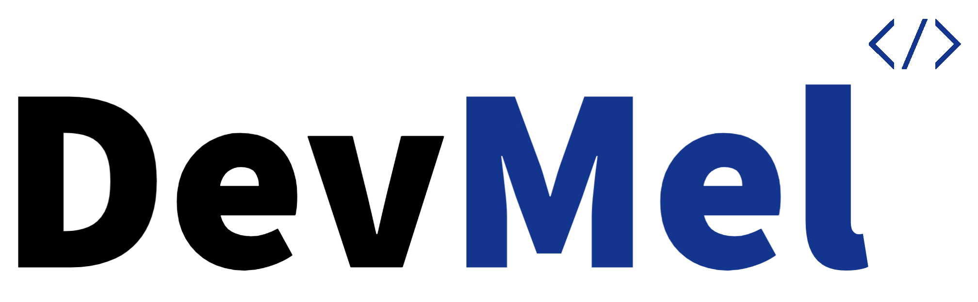 Logotipo da empresa, escrito Dev Mel